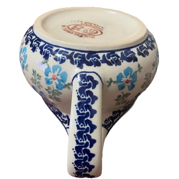 GravyBoat Handcrafted by Zaklady Boleslawiec in Poland- Pitcher Blue Flowers-331 - Picture 11 of 16